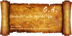 Ondrásik Abiáta névjegykártya